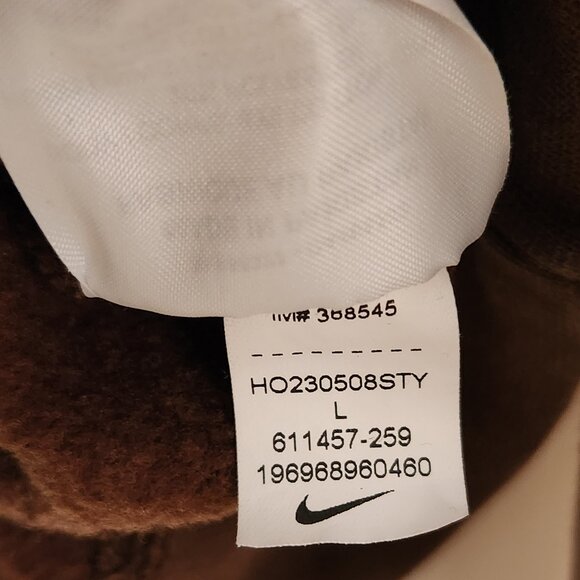 Nike Large Brown Pullover Hoodie with Embroidered Swoosh Logo - Picture 4 of 5